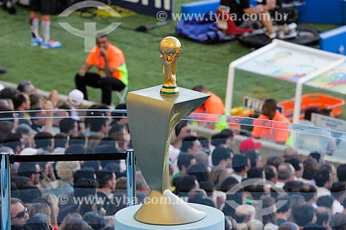  Subject: FIFA World Cup Trophy exposed during the match between Germany x Argentina by final of World Cup of Brazil / Place: Maracana neighborhood - Rio de Janeiro city - Rio de Janeiro state (RJ) - Brazil / Date: 07/2014 