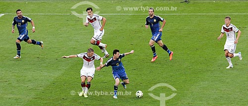  Subject: Ball dispute between Schweinsteiher and Messi during the match between Germany x Argentina by final of World Cup of Brazil / Place: Maracana neighborhood - Rio de Janeiro city - Rio de Janeiro state (RJ) - Brazil / Date: 07/2014 