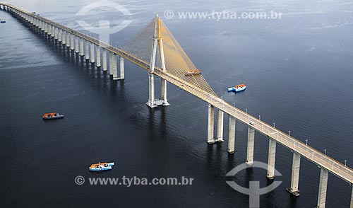  Subject: Aerial photo of Negro River Bridge / Place: Manaus city - Amazonas state (AM) - Brazil / Date: 06/2014 