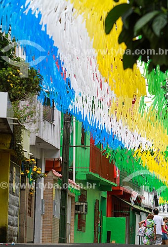  Subject: Street adorned with the colors of Brazil for the World Cup / Place: Sao Raimundo neighborhood - Manaus city - Amazonas state (AM) - Brazil / Date: 06/2014 