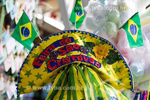  Subject: Northeastern hat with the brazilian colors - Luiz Gonzaga Northeast Traditions Centre / Place: Sao Cristovao neighborhood - Rio de Janeiro city - Rio de Janeiro state (RJ) - Brazil / Date: 05/2014 