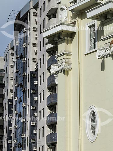  Subject: Detail of eclectic architecture facade of Moinhos de Vento Water Treatment Station (1928) - also known as Hidraulica Moinhos de Vento / Place: Moinhos de Vento neighborhood - Porto Alegre city - Rio Grande do Sul state (RS) - Brazil / Date: 