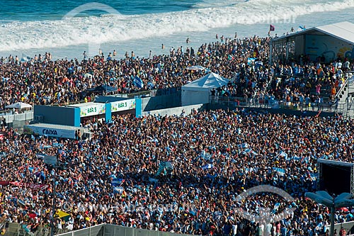  Subject: Supporters - FIFA Fan Fest during the final match of 2014 FIFA World Cup / Place: Copacabana neighborhood - Rio de Janeiro city - Rio de Janeiro state (RJ) - Brazil / Date: 07/2014 