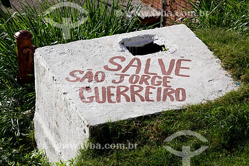  Subject: Cistern that say: Save Sao Jorge Warrior - Salgueiro Slum / Place: Tijuca neighborhood - Rio de Janeiro city - Rio de Janeiro state (RJ) - Brazil / Date: 07/2014 