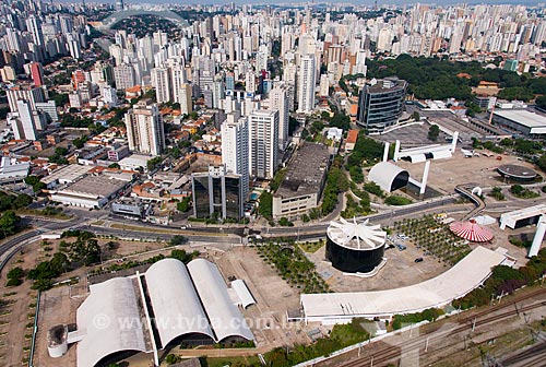  Subject: Aerial photo of Latin America Memorial (1989) / Place: Barra Funda neighborhood - Sao Paulo city - Sao Paulo state (SP) - Brazil / Date: 04/2014 