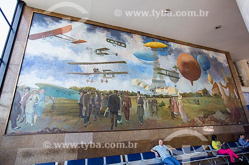  Old Aviation panel (1951) - hall of Santos Dumont Airport  - Rio de Janeiro city - Rio de Janeiro state (RJ) - Brazil