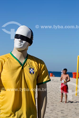  Demonstration against spending of the World Cup - Copacabana Beach - made by Rio de Paz NGO  - Rio de Janeiro city - Rio de Janeiro state (RJ) - Brazil