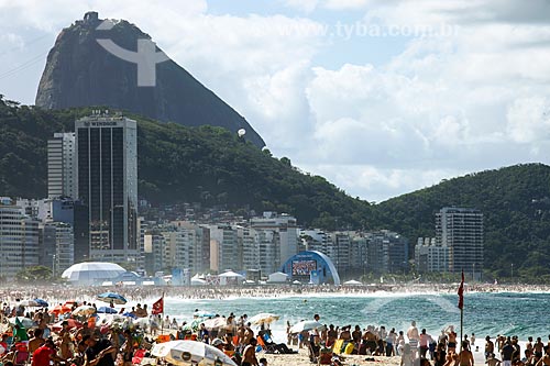  Copacabana beach during final match of World Cup 2014 with FIFA Fan Fest in the background  - Rio de Janeiro city - Rio de Janeiro state (RJ) - Brazil