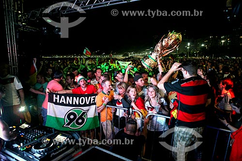  German fans in Leme Beach celebrating the victory of Germany in the final of World Cup 2014  - Rio de Janeiro city - Rio de Janeiro state (RJ) - Brazil