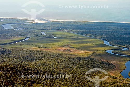  Una River in the background Una Beach - Jureia-Itatins Ecological Station  - Peruibe city - Sao Paulo state (SP) - Brazil