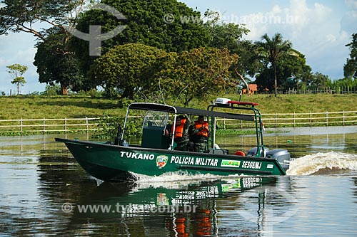  Military police boat on Lake Parintins  - Parintins city - Amazonas state (AM) - Brazil