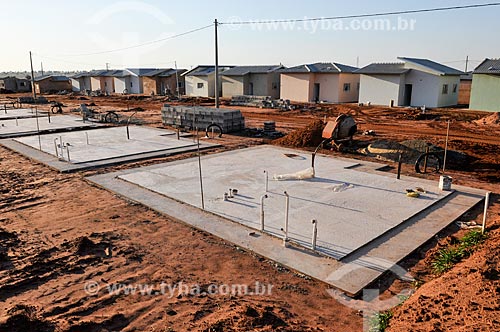  Construction of houses of Agrovila - Part of the rubber complex project led by Cautex Florestal  - Cassilandia city - Mato Grosso do Sul state (MS) - Brazil