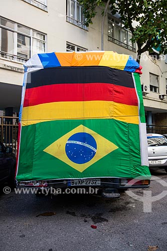  German minibus parked - Bulhoes de Carvalho Street - during the World Cup in Brazil  - Rio de Janeiro city - Rio de Janeiro state (RJ) - Brazil