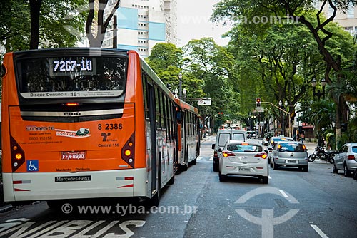  Bus on exclusive track of Ipiranga Avenue at the time of Major Sertorio Street  - Sao Paulo city - Sao Paulo state (SP) - Brazil