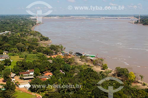  Aerial photo of Madeira River with the Santo Antonio Hydrelectric Plant in the background  - Porto Velho city - Rondonia state (RO) - Brazil