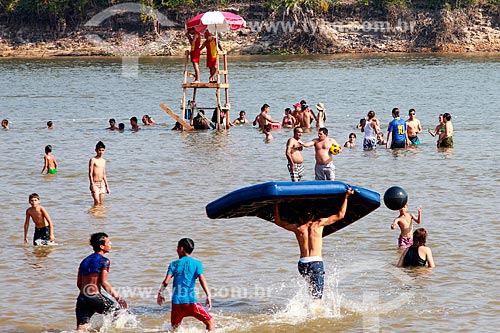  Lifeguards - river beach of Guapore River during the Beach Festival  - Pimenteiras do Oeste city - Rondonia state (RO) - Brazil