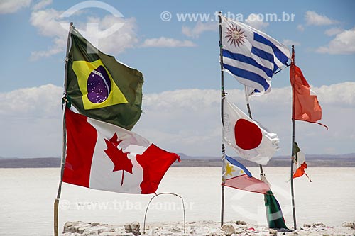  Flags - Uyuni Salt Flat  - Potosi department - Bolivia