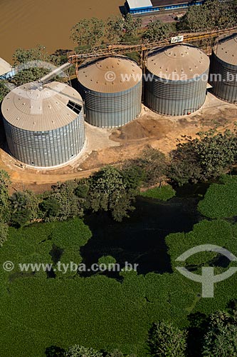  Aerial photo of silos from Porto Velho Port  - Porto Velho city - Rondonia state (RO) - Brazil