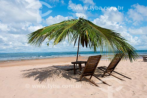  Beach chairs - waterfront of Tip of Muta Beach  - Marau city - Bahia state (BA) - Brazil
