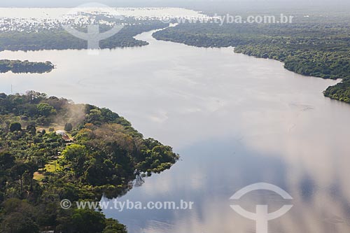  Aerial photo of Cunia Lake flood season  - Porto Velho city - Rondonia state (RO) - Brazil
