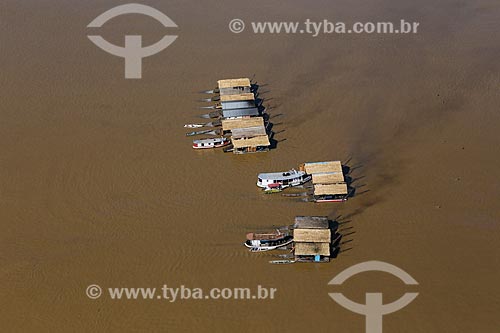  Aerial photo of mining boats - Madeira River  - Porto Velho city - Rondonia state (RO) - Brazil