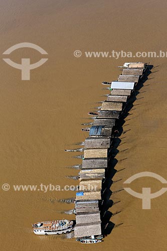  Aerial photo of mining boats - Madeira River  - Porto Velho city - Rondonia state (RO) - Brazil