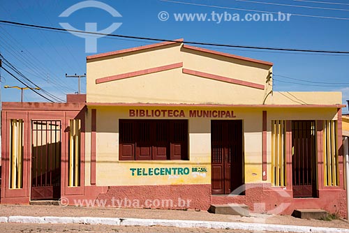  Facade of Municipal Library and Telecentre  - Penaforte city - Ceara state (CE) - Brazil