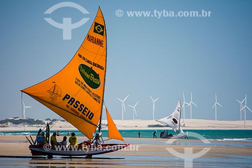  Raft - Canoa Quebrada Beach with the Canoa Quebrada Wind Farm in the background  - Aracati city - Ceara state (CE) - Brazil