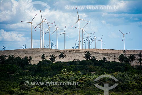  View of aerogenerator of Canoa Quebrada Wind Farm  - Aracati city - Ceara state (CE) - Brazil
