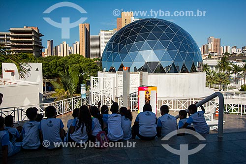  Children - Dragao do Mar Center of Art and Culture with the Rubens de Azevedo Planetarium in the background  - Fortaleza city - Ceara state (CE) - Brazil