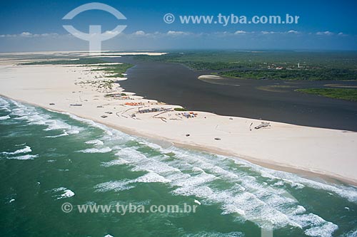  Aerial photo of Cabure Beach with the Preguicas River in the background  - Barreirinhas city - Maranhao state (MA) - Brazil