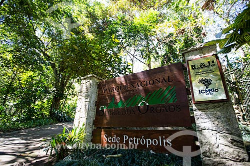  Plaque - entrance of Serra dos Orgaos National Park  - Petropolis city - Rio de Janeiro state (RJ) - Brazil
