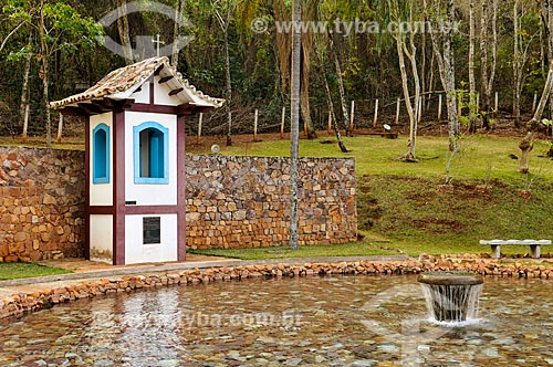  Park near to entrance of Palhares Grotto - replica of the bells of Desemboque village  - Sacramento city - Minas Gerais state (MG) - Brazil