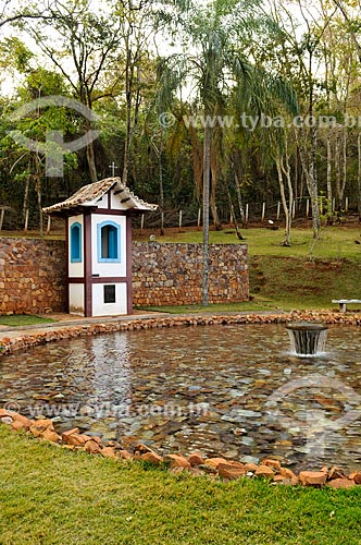  Park near to entrance of Palhares Grotto - replica of the bells of Desemboque village  - Sacramento city - Minas Gerais state (MG) - Brazil