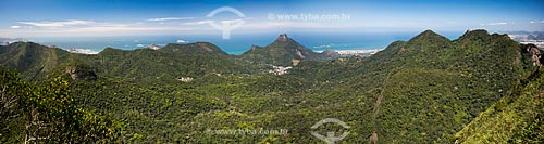  Panoramic view of the Tijuca National Park with Rock of Gavea in the background  - Rio de Janeiro city - Rio de Janeiro state (RJ) - Brazil
