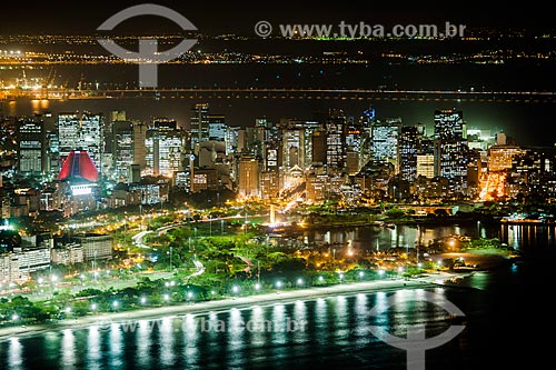  General view of Marina da Gloria (Marina of Gloria) with buildings of city center and Rio-Niteroi Bridge  in the background  - Rio de Janeiro city - Rio de Janeiro state (RJ) - Brazil