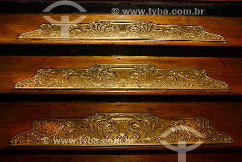  Detail of pieces of metal in stairs of the Theatro da Paz (Peace Theater) - 1874  - Belem city - Para state (PA) - Brazil
