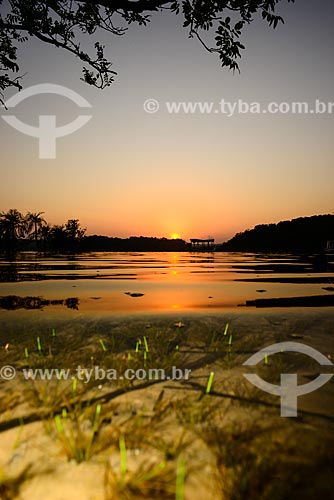  Sunset - Tapajos River - with clear water leaving the bottom of the river visible  - Itaituba city - Para state (PA) - Brazil
