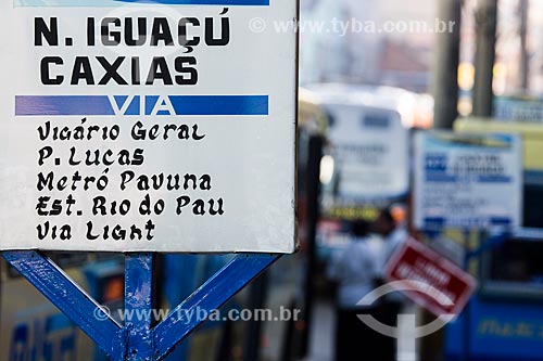  Sign at Bus station - Shopping Center de Caxias  - Duque de Caxias city - Rio de Janeiro state (RJ) - Brazil