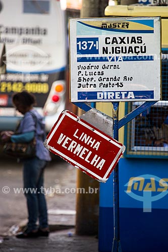  Sign at Bus station - Shopping Center de Caxias  - Duque de Caxias city - Rio de Janeiro state (RJ) - Brazil