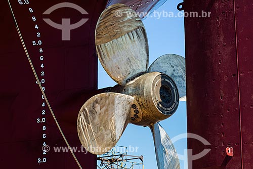  Detail of propeller of the Maisa ship - Tandanor Shipyard  - Buenos Aires city - Buenos Aires province - Argentina