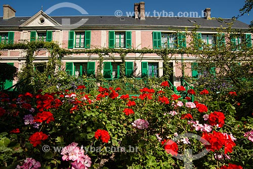  Flowers - Claude Monet Garden - Nympheas Garden - with Claude Monet house in the background  - Giverny city - Eure department - France