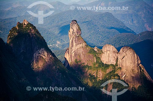  View of Cabeca de Peixe and Dedo de Deus peaks from mirante known as Portais de Hercules (Hercules Portals)  - Petropolis city - Rio de Janeiro state (RJ) - Brazil