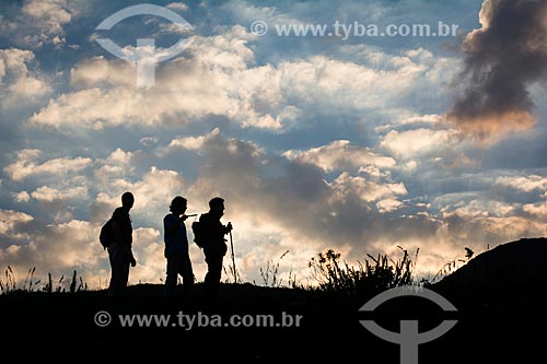  Men - trail of mirante known as Portais de Hercules (Hercules Portals) to Acu Mountain - Serra dos Orgaos National Park  - Petropolis city - Rio de Janeiro state (RJ) - Brazil