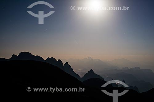  View of Santo Antonio, Cabeca de Peixe and Dedo de Deus Peaks at evening  - Petropolis city - Rio de Janeiro state (RJ) - Brazil