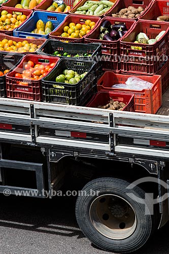  Detail of fruits and legumes - truck body after organic food fair - Luis de Camoes Square  - Rio de Janeiro city - Rio de Janeiro state (RJ) - Brazil