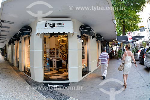  Facade of Bossa Nova e Companhia bookstore - Garrafas Alley (Alley of bottles) - Duvivier Street near to number 37, considered the crib of Bossa Nova movement in Rio de Janeiro  - Rio de Janeiro city - Rio de Janeiro state (RJ) - Brazil