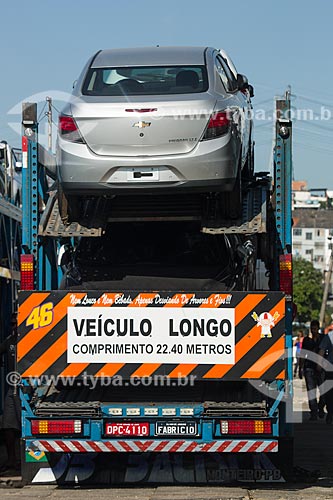  Car carrier truck transporting cars - Brasil Avenue  - Rio de Janeiro city - Rio de Janeiro state (RJ) - Brazil
