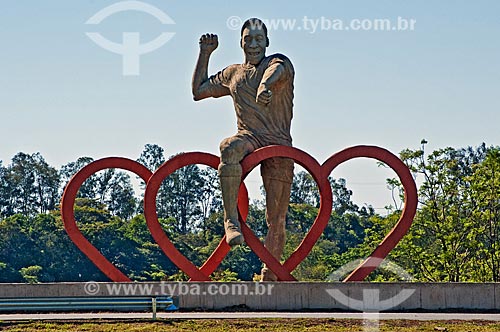  Statue of the soccer player Pele - Fernao Dias Highway (BR-381)  - Tres Coracoes city - Minas Gerais state (MG) - Brazil