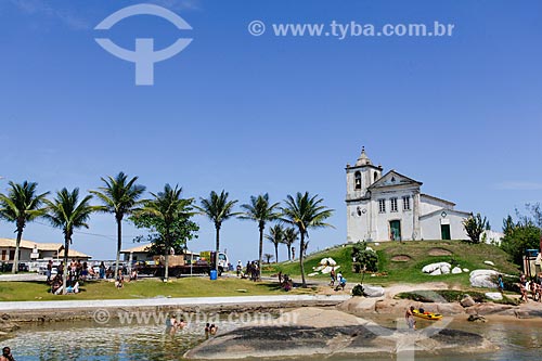  General view of Sao Joao Batista Chapel (1619) from Prainha Beach  - Casimiro de Abreu city - Rio de Janeiro state (RJ) - Brazil